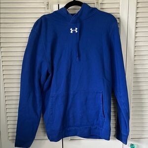 Under Armour Royal Blue Pullover Hoodie with White Logo